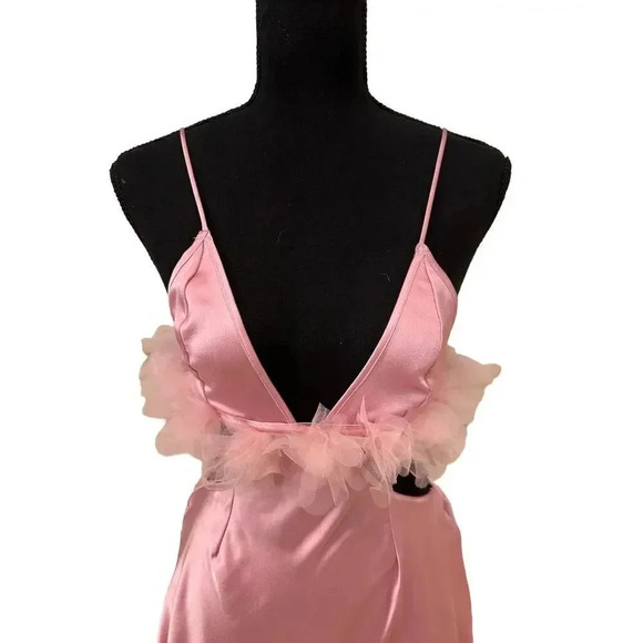 NEW- NWT For Love & Lemons Pink Satin Slip Mini Dress Sz S - Picture 8 of 8